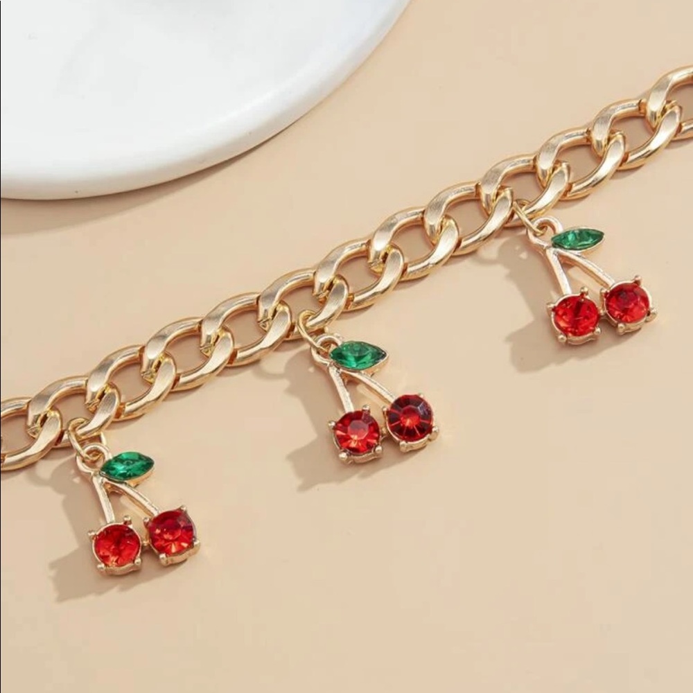 3/$30 💛 Cherry Rhinestone Bracelet - Picture 3 of 3